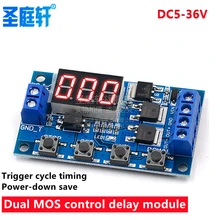 DC12V 24V Dual MOS LED Digital Time Delay Relay Trigger Cycle Timer Delay Switch Circuit Board Timing Control Module DIY DC5-36V
DC12V 24V Dual MOS LED Digital Time Delay Relay Trigger Cycle Timer Delay Switch Circuit Board Timing Control Module DIY DC5-36V