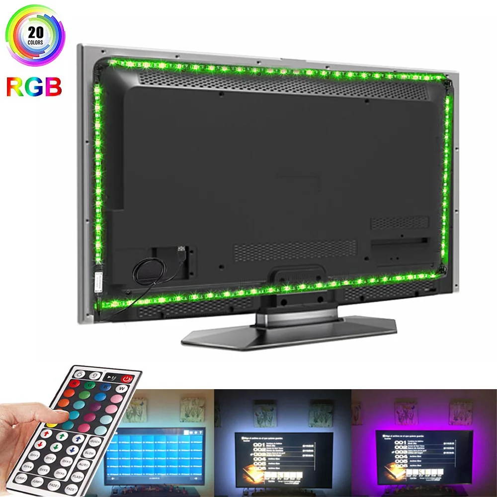 5050 USB RGB LED Strip Flexible Ribbon LED Light DC 5V TV Background Lighting 50CM 1M 2M 3M 4M 5M With 44 Keys Remote Controller
5050 USB RGB LED Strip Flexible Ribbon LED Light DC 5V TV Background Lighting 50CM 1M 2M 3M 4M 5M With 44 Keys Remote Controller
