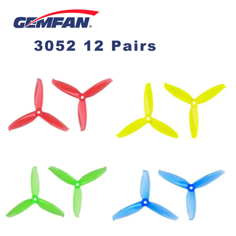 12 pairs Gemfan Flash 3052 3.0x5.2 PC Propeller Prop 5mm Mounting Hole for 1306-1806 Motor RC FPV Drone Black Blue Red Pink
12 pairs Gemfan Flash 3052 3.0x5.2 PC Propeller Prop 5mm Mounting Hole for 1306-1806 Motor RC FPV Drone Black Blue Red Pink