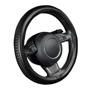 Luxury PU Leather Steering Wheel Cover Black Lychee Pattern with Anti-slip Braiding Style M Size fits 38cm/15" Diameter
Luxury PU Leather Steering Wheel Cover Black Lychee Pattern with Anti-slip Braiding Style M Size fits 38cm/15" Diameter
