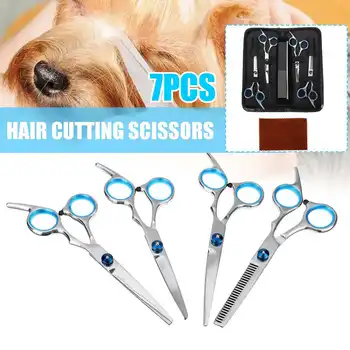 7pcs Stainless Steel Pet Dogs Grooming Scissors Cat Hair Thinning Shear Sharp Edge Scissors For Dogs Animal Barber Cutting Tool
7pcs Stainless Steel Pet Dogs Grooming Scissors Cat Hair Thinning Shear Sharp Edge Scissors For Dogs Animal Barber Cutting Tool