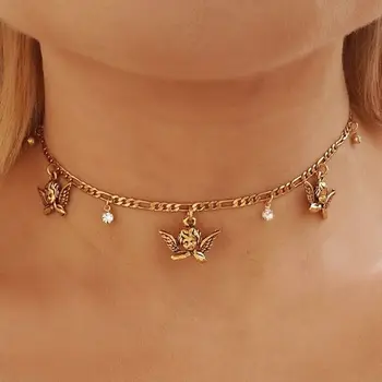 Gold Cute Cupid Angel Pendant Necklace Best Choker Necklace Boho Jewelry for Women Man Friendship Gifts 
Gold Cute Cupid Angel Pendant Necklace Best Choker Necklace Boho Jewelry for Women Man Friendship Gifts