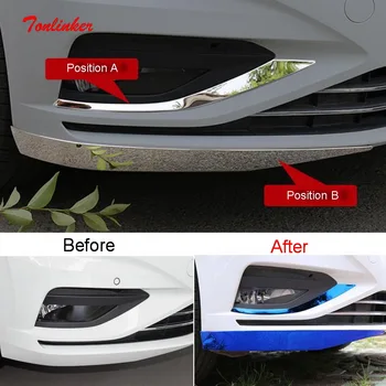 

Tonlinker Exterior Car Front Foglight Cover Stickers for Volkswagen Jetta MK7 2019-20 Car Styling 2 PCS Metal Cover Stickers