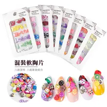 Kawaii Fruit doux poterie ongles paillettes poudre 10Styles Nail Art Gel UV polissage Chrome flocons Pigment poussière décorations manucure(China)