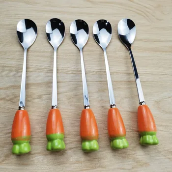 Vegetables Small Mini 304 Stainless Steel Coffee Spoon Ceramic Stirring Spoon Teaspoon Dessert Tea Spoon Tableware
Vegetables Small Mini 304 Stainless Steel Coffee Spoon Ceramic Stirring Spoon Teaspoon Dessert Tea Spoon Tableware
