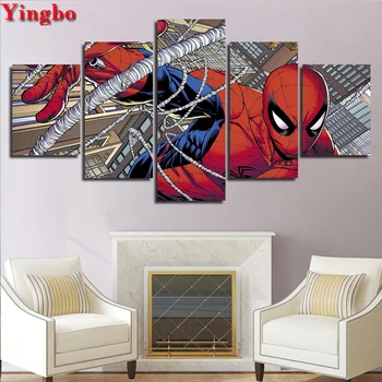 5 Pcs/Set 5d diy diamond painting full square/round 3d diamond embroidery Spiderman rhinestone pictures mosaic home decoration 
5 Pcs/Set 5d diy diamond painting full square/round 3d diamond embroidery Spiderman rhinestone pictures mosaic home decoration