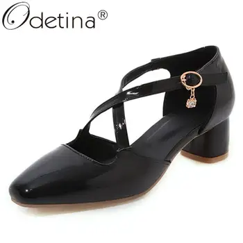 Odetina Women Fashion Block Thick Mid Heel Buckle Strap Square Toe Party Pumps Patent Leather Non-slip Cross-tied Casual Pumps
Odetina Women Fashion Block Thick Mid Heel Buckle Strap Square Toe Party Pumps Patent Leather Non-slip Cross-tied Casual Pumps