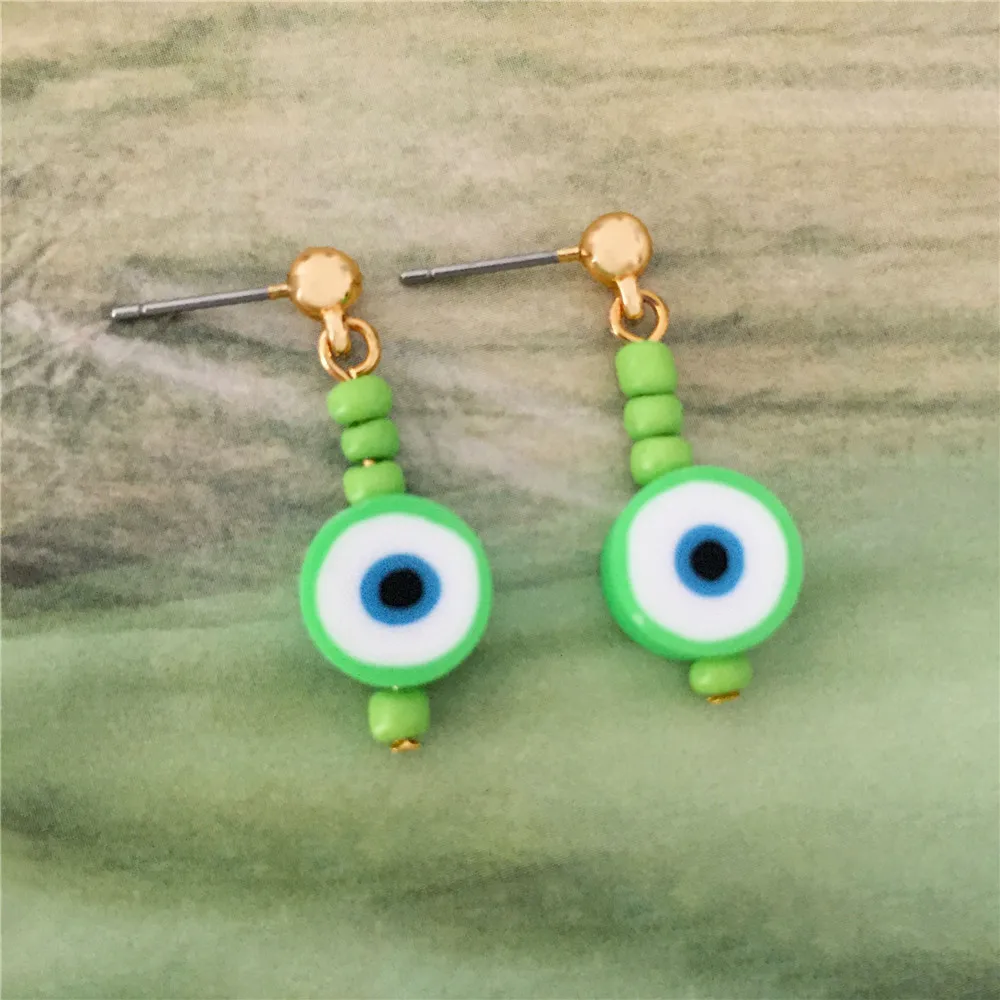 Фото New Arrival Women Handmade Jewelry Bead Evil Eye Earring Good Price Jewellery Boho Hanging Earrings Wholesale | Украшения и