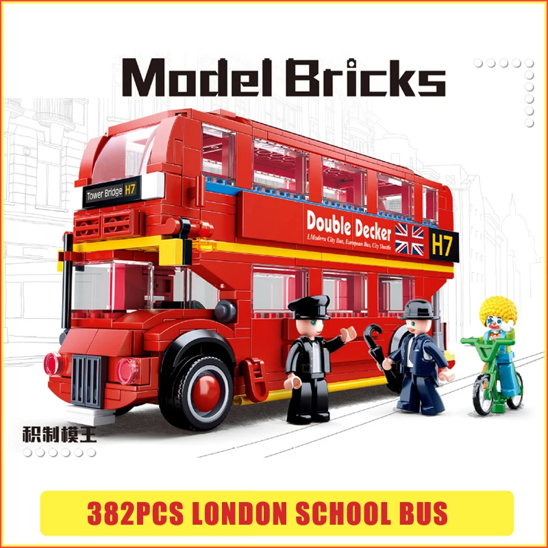 Technic Car Sluban 0708 Uk Compatible Legoed London City Bus Double-decker School Bus Building Blocks Bricks Toys constructor
Technic Car Sluban 0708 Uk Compatible Legoed London City Bus Double-decker School Bus Building Blocks Bricks Toys constructor