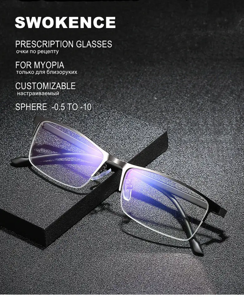 Myopia Glasses -0.5 To -10 Women Men Half Frame Anti Blue Light Photochromic Prescription Spectacles Nearsighted F040 1 Mallzona H714b6dc94b7f4f1380afa2d8ff229d00P Myopia Glasses -0.5 To -10 Women Men Half Frame Anti Blue Light Photochromic Prescription Spectacles Nearsighted F040 Mallzona