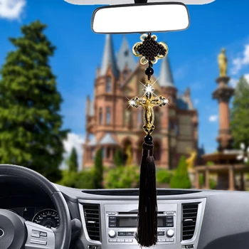 New Car Pendant Metal Diamond Cross Jesus Christian Religious Car Rearview Mirror Ornaments Hanging Auto Car Styling Accessories 
New Car Pendant Metal Diamond Cross Jesus Christian Religious Car Rearview Mirror Ornaments Hanging Auto Car Styling Accessories
