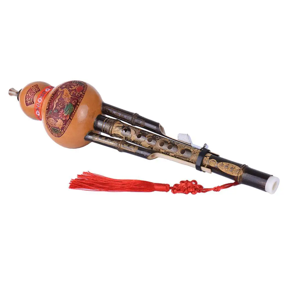 Chinese Handmade Hulusi Gourd Cucurbit Flute Ethnic Musical Instrument C Key Bb Tone for Beginner Music Lovers Gift | Спорт и
