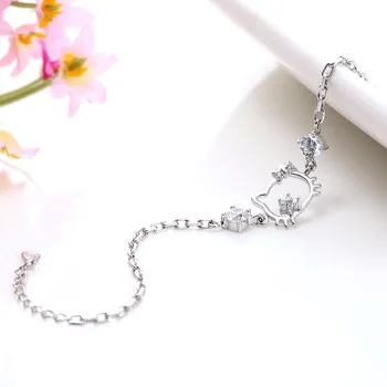 Tiktok accessories Japanese and Korean S925 sterling silver bracelet women's simple KT cat bracelet
Tiktok accessories Japanese and Korean S925 sterling silver bracelet women's simple KT cat bracelet