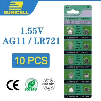 10pcs Alkaline Cell Coin Battery 1.55V AG11 LR721 Button Batteries 362A SR720 SR721SW SR58 162 423 532 G11A AG 11 For Watch Toys
10pcs Alkaline Cell Coin Battery 1.55V AG11 LR721 Button Batteries 362A SR720 SR721SW SR58 162 423 532 G11A AG 11 For Watch Toys
