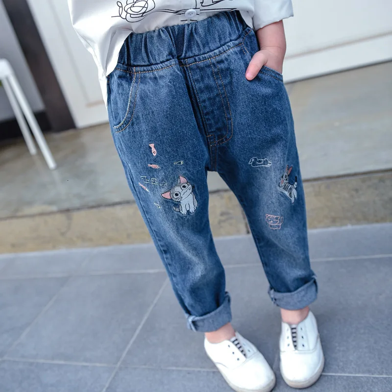 2019 Autumn New Baby Girls Jeans Girl Pants Children's Cartoon Embroidery Soild Color Cowboy Trousers Baby Ripped Long Pants
2019 Autumn New Baby Girls Jeans Girl Pants Children's Cartoon Embroidery Soild Color Cowboy Trousers Baby Ripped Long Pants