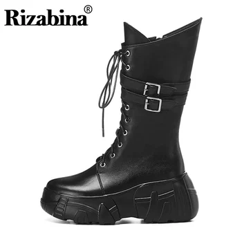 RIZABINA Real Leather Mid Calf Boots For Women Fashion Knight Boots Thick Sole Cross Strap Winter Shoes Women Boots Size 34-39
RIZABINA Real Leather Mid Calf Boots For Women Fashion Knight Boots Thick Sole Cross Strap Winter Shoes Women Boots Size 34-39