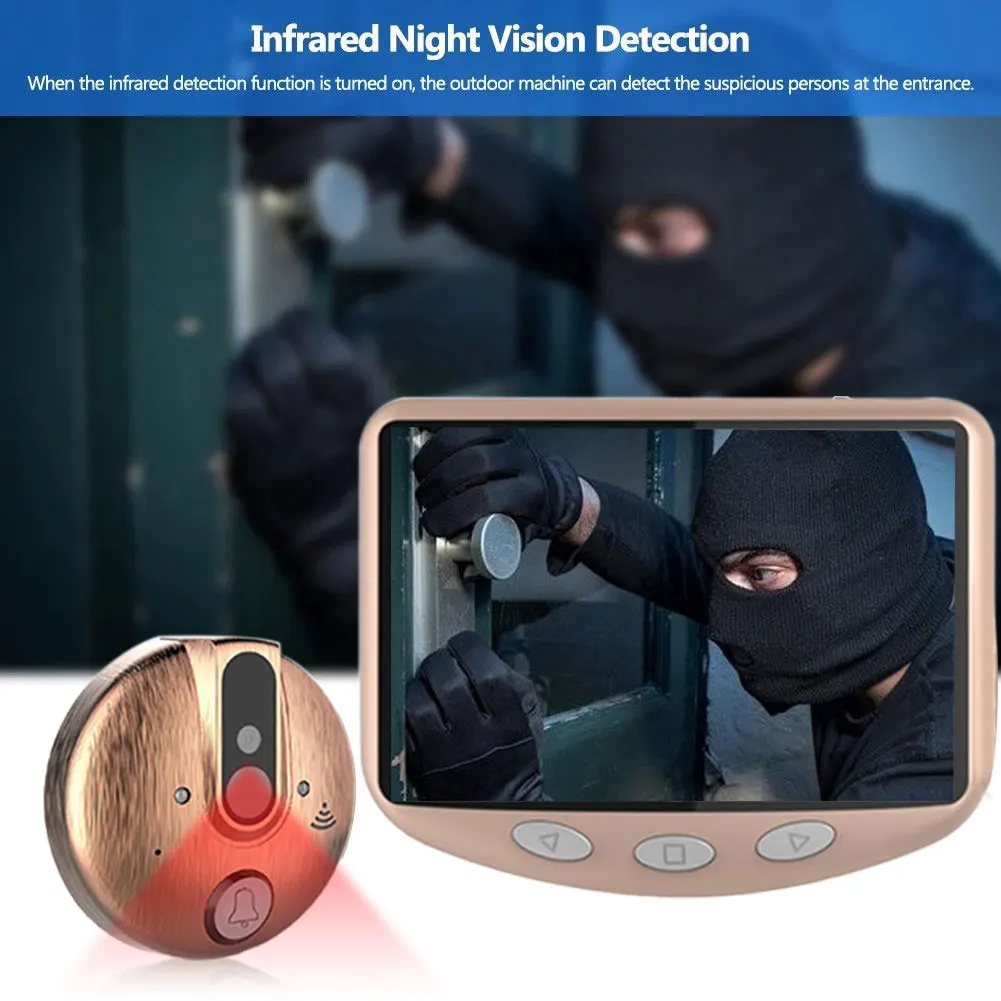 Peephole Viewer Wide Angle 4.3 Inch Security Hotel Night Vision Recording Monitor Smart Doorbell Anti-theft HD 720P Camera Photo
Peephole Viewer Wide Angle 4.3 Inch Security Hotel Night Vision Recording Monitor Smart Doorbell Anti-theft HD 720P Camera Photo