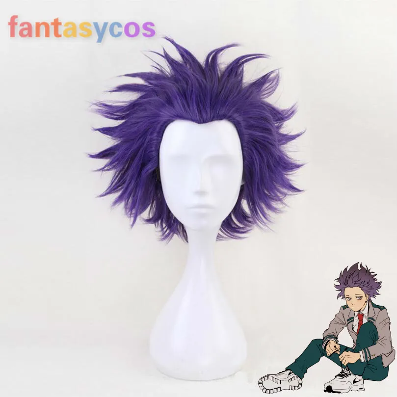 Парик из аниме Моя геройская Академия Shinsou Hitoshi Shinso короткие фиолетовые