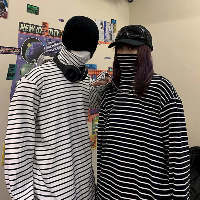 punk t-shirt men tshirt women couples ins Harajuku bf wind loose striped high-necked long-sleeved students bottoming clothes
punk t-shirt men tshirt women couples ins Harajuku bf wind loose striped high-necked long-sleeved students bottoming clothes