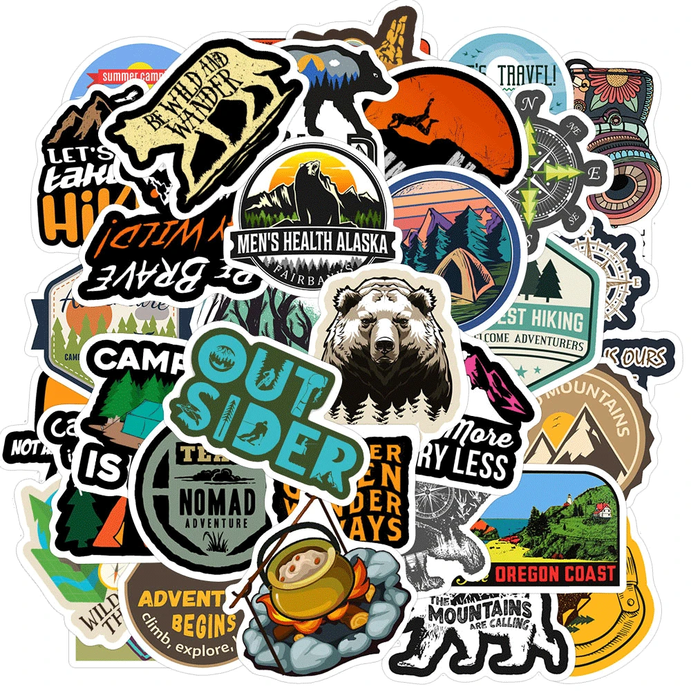 50PCS Outdoor Camping Travel Stickers Wilderness Explore Survival Decal Sticker to Suitcase Laptop Motorcycle Car Bicycle Guitar
50PCS Outdoor Camping Travel Stickers Wilderness Explore Survival Decal Sticker to Suitcase Laptop Motorcycle Car Bicycle Guitar