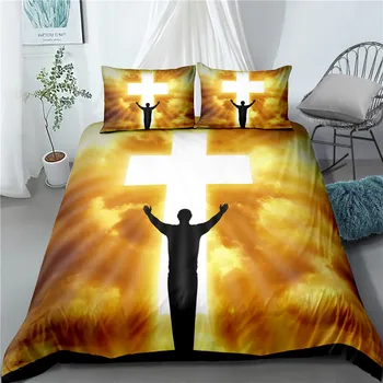 Jesus Christ Cross Bedding Set Black Bedroom Decor 100% Microfiber Hypoallergenic Zipper 1PC Duvet Cover with Pillowcases
Jesus Christ Cross Bedding Set Black Bedroom Decor 100% Microfiber Hypoallergenic Zipper 1PC Duvet Cover with Pillowcases
