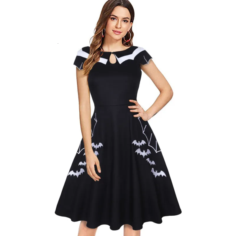 JIEZuoFang Gothic Summer Dress Women Vestidos Black Bat Embroidery Hollow-Out Block Halloween Dresses Laies Clothing Wholesale
JIEZuoFang Gothic Summer Dress Women Vestidos Black Bat Embroidery Hollow-Out Block Halloween Dresses Laies Clothing Wholesale
