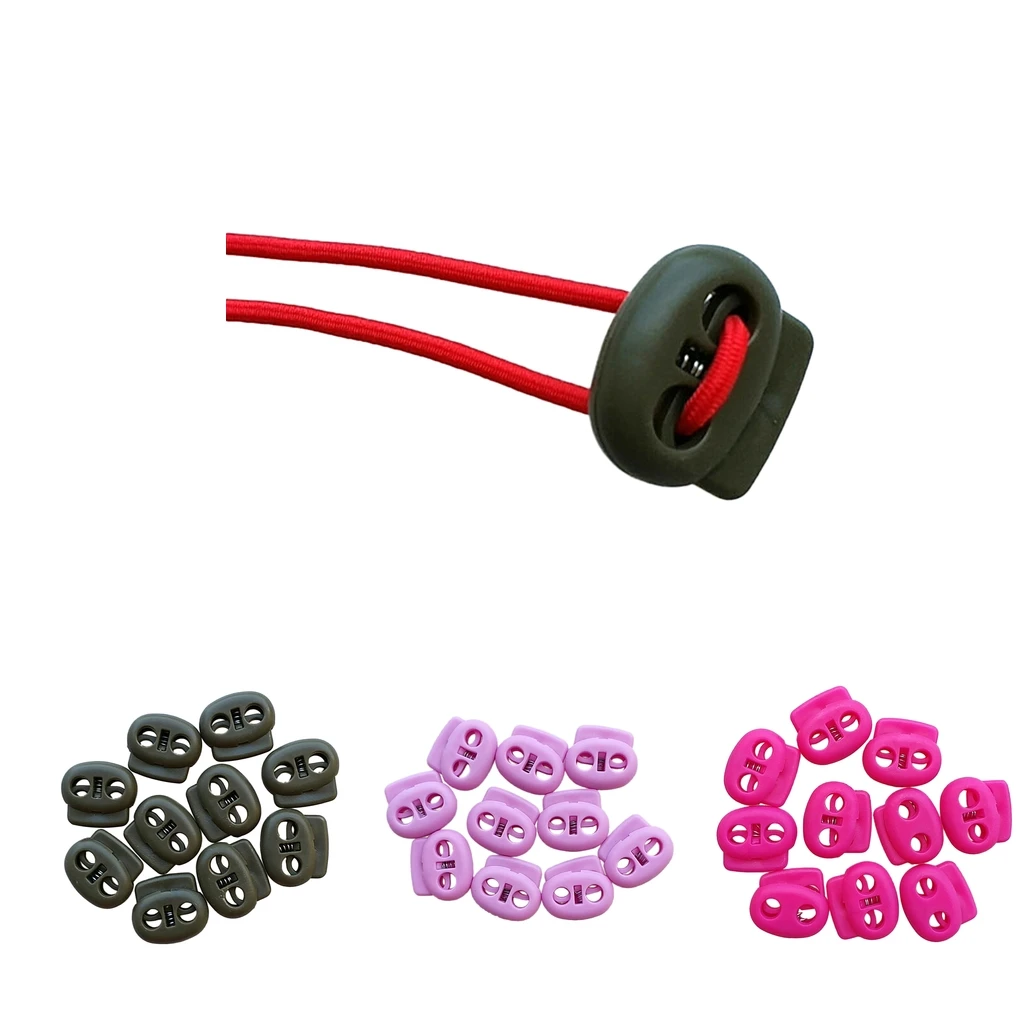 10pcs Dual Hole Plastic Shock Cord End Stopper Paracord Round Ball Toggle Lock Ends for 5mm Cord 10pcs Dual Hole Plastic Shock Cord End Stopper Paracord Round Ball Toggle Lock Ends for 5mm Cord