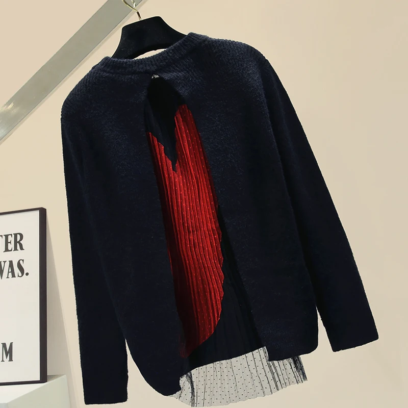 Pullover Sweater Women Back Split Patch Mesh Long Sleeve Autumn Sweaters Jumpers 2020 New Style Female Loose Knit Top Pull
Pullover Sweater Women Back Split Patch Mesh Long Sleeve Autumn Sweaters Jumpers 2020 New Style Female Loose Knit Top Pull