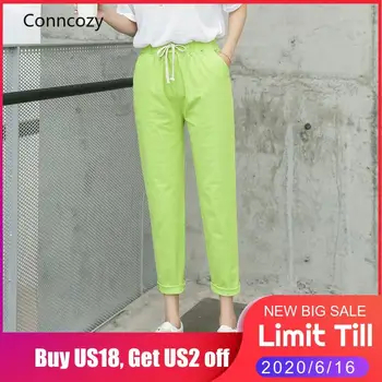 Cotton Linen Pants High Waist Elastic Ankle Length Pants Hot Solid Color Pocket Harem Straight Trouser Casual Office Women Pants
Cotton Linen Pants High Waist Elastic Ankle Length Pants Hot Solid Color Pocket Harem Straight Trouser Casual Office Women Pants