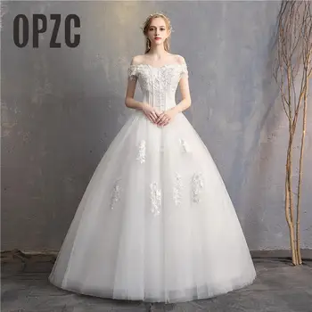 New Fashion Wedding Dress 2020 Vestidos de novia Boat Neck off Shoulder Lace Flowers Applique Pearls A-line Bead Robe De Mariage
New Fashion Wedding Dress 2020 Vestidos de novia Boat Neck off Shoulder Lace Flowers Applique Pearls A-line Bead Robe De Mariage