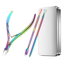Manicure Nippers Iridescent Cuticle Trimmer with Cuticle Pusher Triangular Gel Pusher Nail Cuticle Scissors
Manicure Nippers Iridescent Cuticle Trimmer with Cuticle Pusher Triangular Gel Pusher Nail Cuticle Scissors