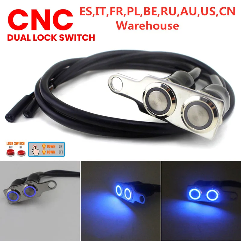 Top Quality 12V Waterproof LED Halo Motorcycle Handlebar Switch Double On-Off Push Button Wholesale Quick delivery CSV
Top Quality 12V Waterproof LED Halo Motorcycle Handlebar Switch Double On-Off Push Button Wholesale Quick delivery CSV