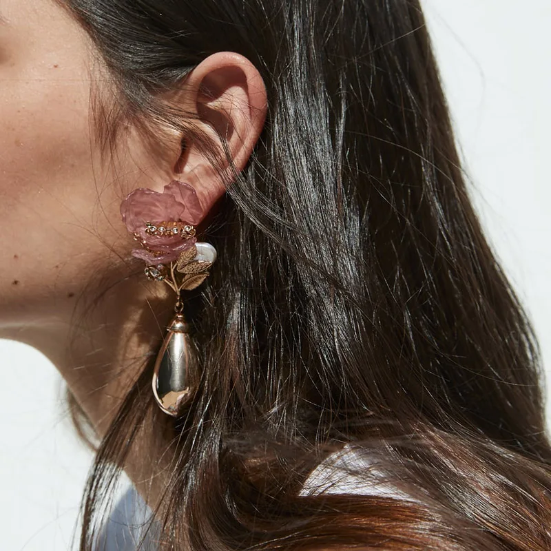 FASHIONSNOOPS Flower Statement Dangle Earring For Women Brand Pendientes Earrings Water Drop Earrings za Jewelry
FASHIONSNOOPS Flower Statement Dangle Earring For Women Brand Pendientes Earrings Water Drop Earrings za Jewelry