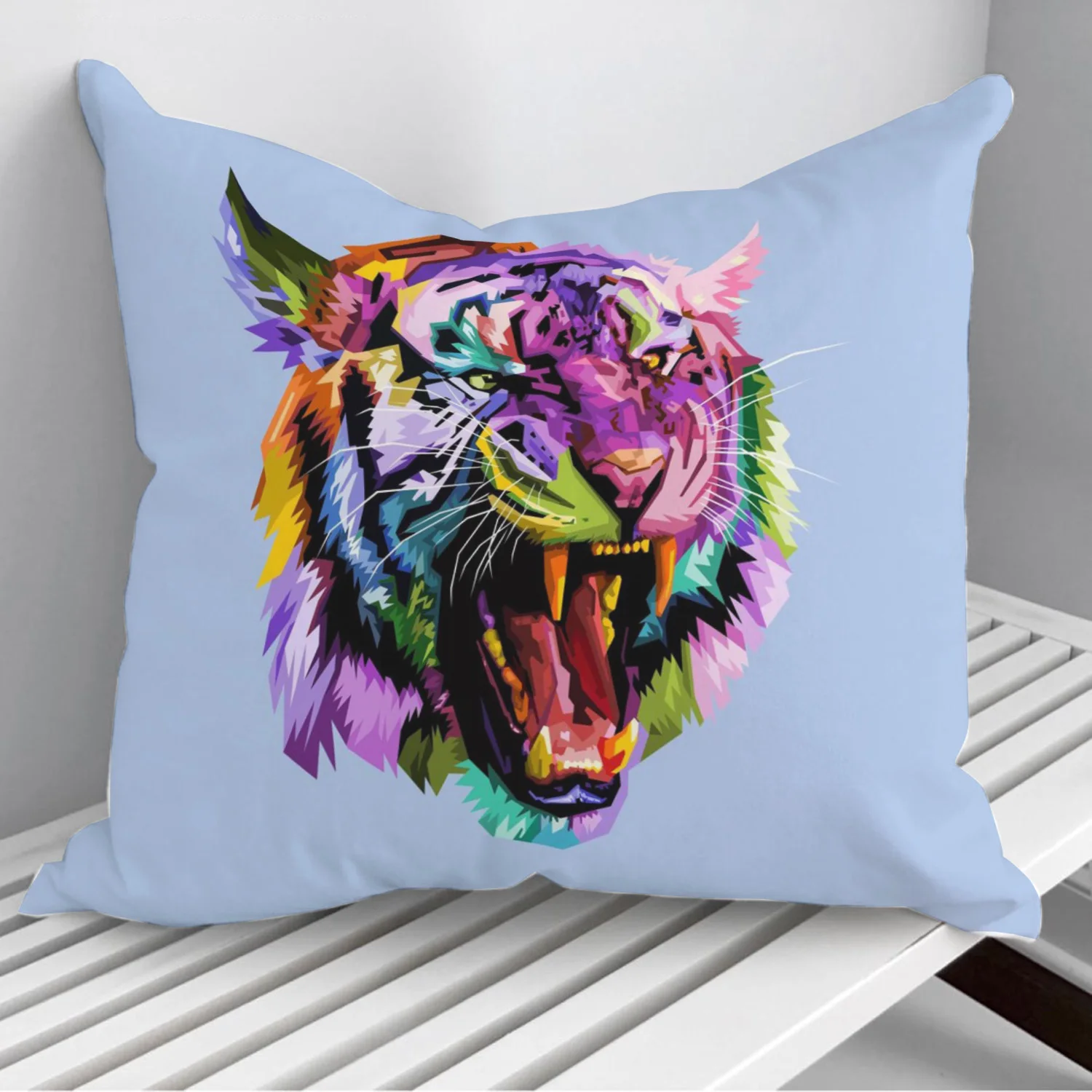 

angry tiger on pop art Throw Pillows Cushion Cover On Sofa Home Decor 45*45cm 40*40cm Gift Pillowcase Cojines Dropshipping