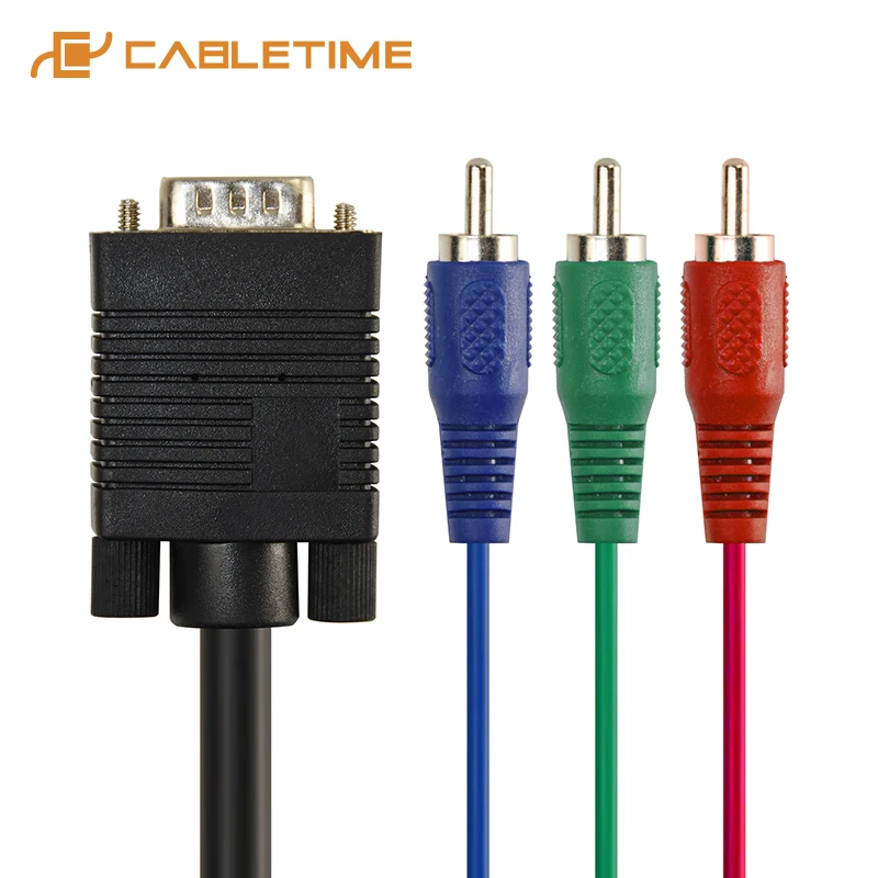 Cabletime VGA to 3 RCA Audio Cable 3RCA TV AV Adapter Cable for PC Laptop HDTV DVD TV RGB Display Drop Shipping C222
Cabletime VGA to 3 RCA Audio Cable 3RCA TV AV Adapter Cable for PC Laptop HDTV DVD TV RGB Display Drop Shipping C222