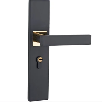 

Promotion! Minimalist Door Lock Continental Bedroom Door Handle Lock Interior Anti-Theft Room Safety Door Lock Aluminum Alloy Mu