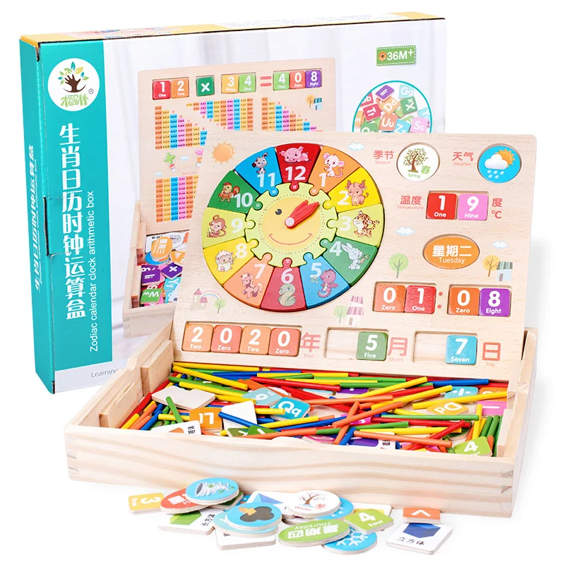 Multi-Kinetic Energy Baby Cognitive Mathematics Computing ENLIGHTEN Chinese Zodiac Calendar Clock Wood Shape with Numbers Cognit
Multi-Kinetic Energy Baby Cognitive Mathematics Computing ENLIGHTEN Chinese Zodiac Calendar Clock Wood Shape with Numbers Cognit