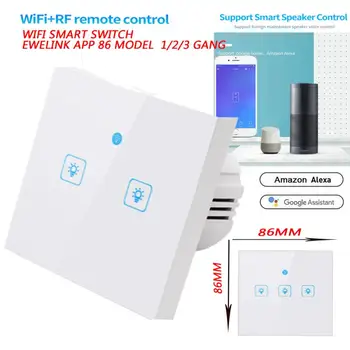 WiFi Smart Switch With RF Function Smart Home EWeLink APP 86 Model Panel Switch EU 1/2/3 Gang WiFi Wall Light Touch Switch
WiFi Smart Switch With RF Function Smart Home EWeLink APP 86 Model Panel Switch EU 1/2/3 Gang WiFi Wall Light Touch Switch