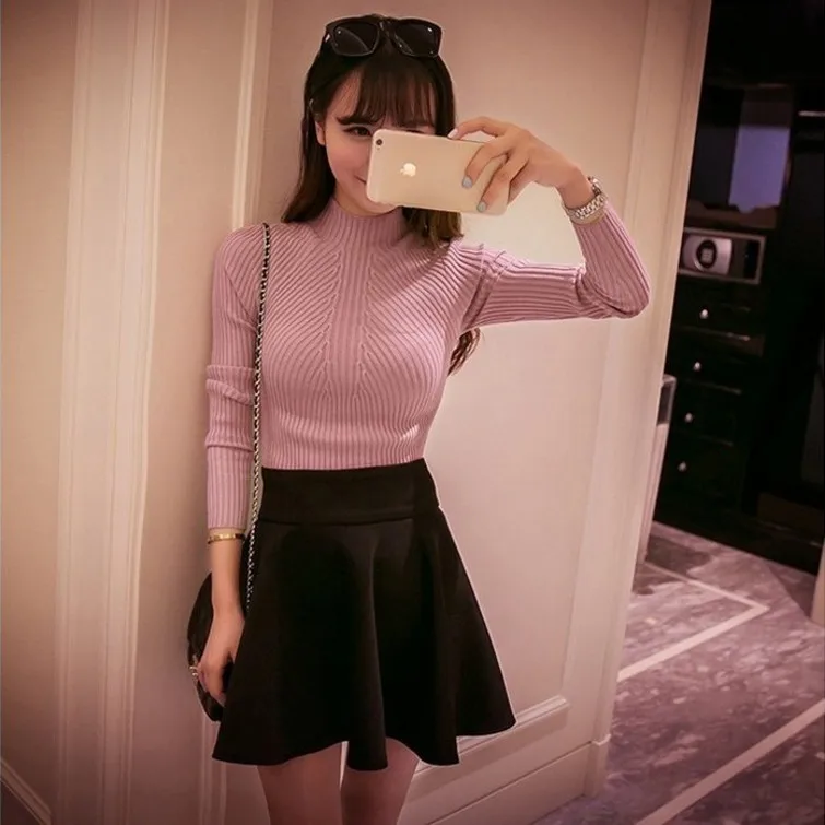 Sweater Women 2019 for Autumen And Winter Hight Elastic Pullovers solid Casul Turtleneck Computer knitted Sweater 6 colors
Sweater Women 2019 for Autumen And Winter Hight Elastic Pullovers solid Casul Turtleneck Computer knitted Sweater 6 colors