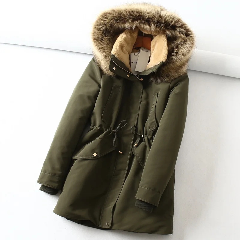 A Generation of Winter New Style Thick Warm Fur Collar Hooded Drawstring Waist Hugging Warm Cotton Coat Women's Entity
A Generation of Winter New Style Thick Warm Fur Collar Hooded Drawstring Waist Hugging Warm Cotton Coat Women's Entity
