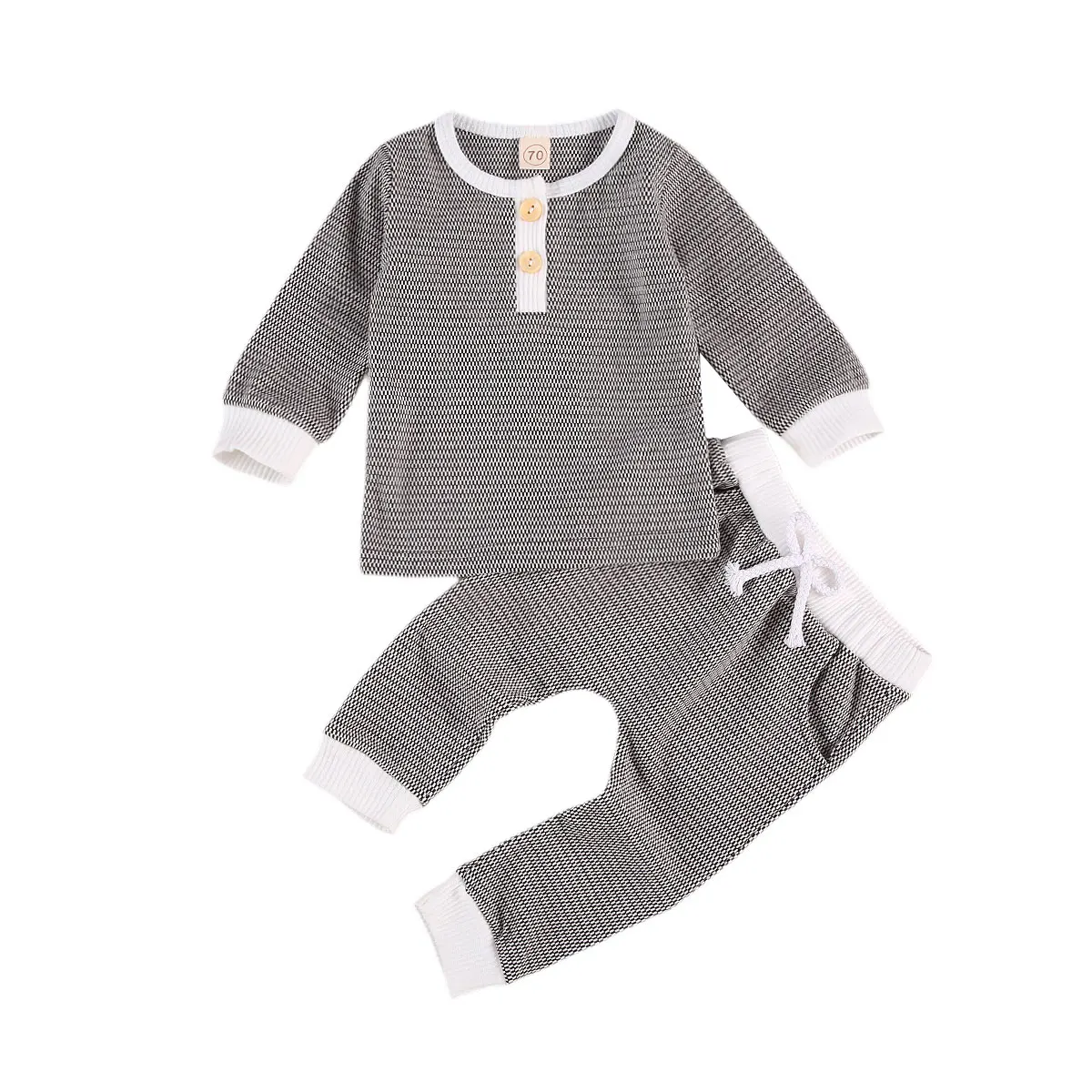 2Pcs Newborn Toddler Solid Color Outfits Infant Long Sleeve Round Neck Button Top+Side Pocket Drawstring Trousers Clothes Set
2Pcs Newborn Toddler Solid Color Outfits Infant Long Sleeve Round Neck Button Top+Side Pocket Drawstring Trousers Clothes Set