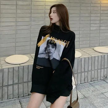 Retro High Collar Cloth Figure Plush 2019 New Women's Loose Korean Mid Long Autumn And Winter Pullover 
Retro High Collar Cloth Figure Plush 2019 New Women's Loose Korean Mid Long Autumn And Winter Pullover