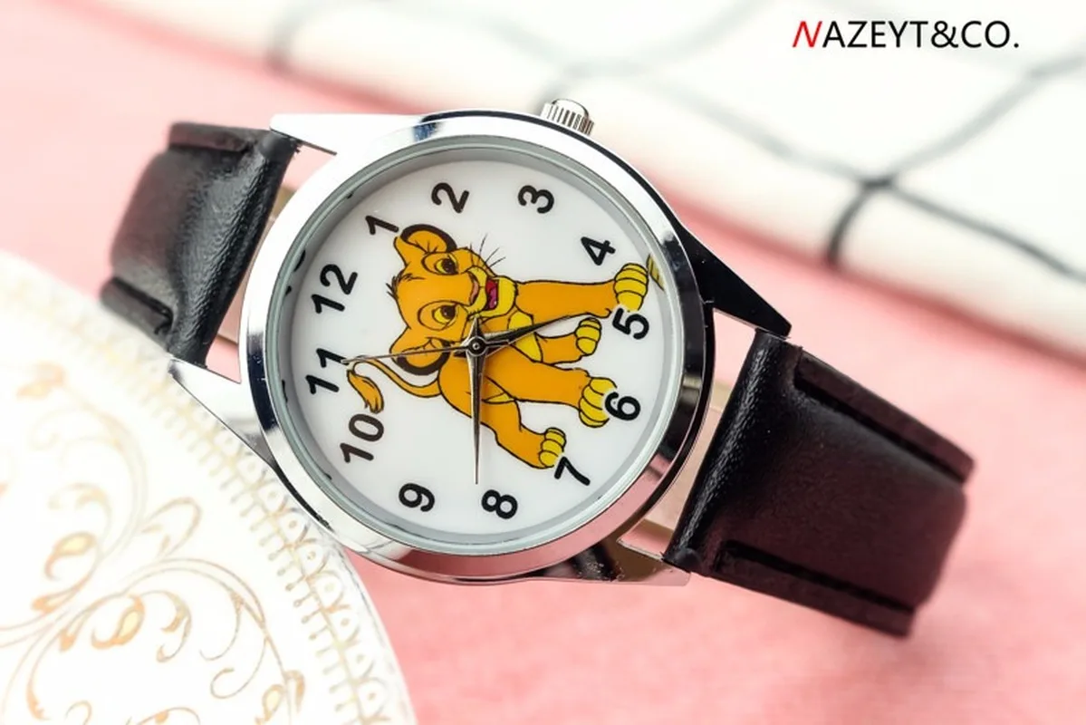 Детские наручные часы Simba кварцевые с мультяшным рисунком льва животного для