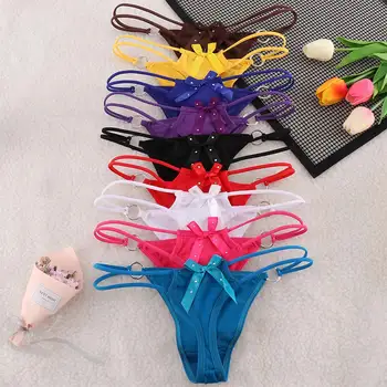 Sexy Women G-String Briefs Underwear Seamless Sexy Low Waist Bowknot Panties Thongs With Iron Rings Girls Underpants
Sexy Women G-String Briefs Underwear Seamless Sexy Low Waist Bowknot Panties Thongs With Iron Rings Girls Underpants