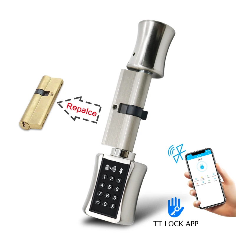 Bluetooth Smart Cylinder Lock Electronic Door Lock With TT Lock App Remote Control Keypad Code Card Keyless Lock for EU Model
Bluetooth Smart Cylinder Lock Electronic Door Lock With TT Lock App Remote Control Keypad Code Card Keyless Lock for EU Model