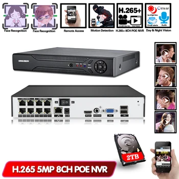 AI Face Recognition H.265 5MP 4CH 8CH 48V POE NVR Recorder Audio Out Surveillance Security Video Recorder For POE IP Camera
AI Face Recognition H.265 5MP 4CH 8CH 48V POE NVR Recorder Audio Out Surveillance Security Video Recorder For POE IP Camera