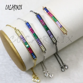 8 Pcs Rainbow color rectangle bracelets micro pave small stone charm adjustable chain Macrame bracelet for women 5699
8 Pcs Rainbow color rectangle bracelets micro pave small stone charm adjustable chain Macrame bracelet for women 5699