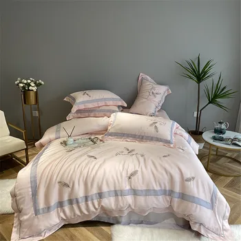 Cute Feather Embroidered Double-Sided Tencel Four-piece Set 60 Summer Silky Cool and Refreshing Sheet Quilt Cover Bedding Articl
Cute Feather Embroidered Double-Sided Tencel Four-piece Set 60 Summer Silky Cool and Refreshing Sheet Quilt Cover Bedding Articl