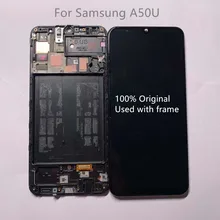 Écran tactile LCD avec châssis, pour Samsung Galaxy A50 100% A50U A50 SM-A50U Original utilisé=