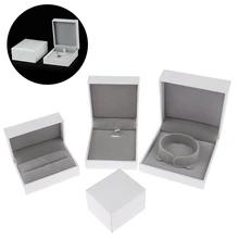 

High-grade Leather-filling Paper Jewelry Box Durable Ring Necklace Bracelet Case Jewelry Gift Packaging Box ювелирный ящик